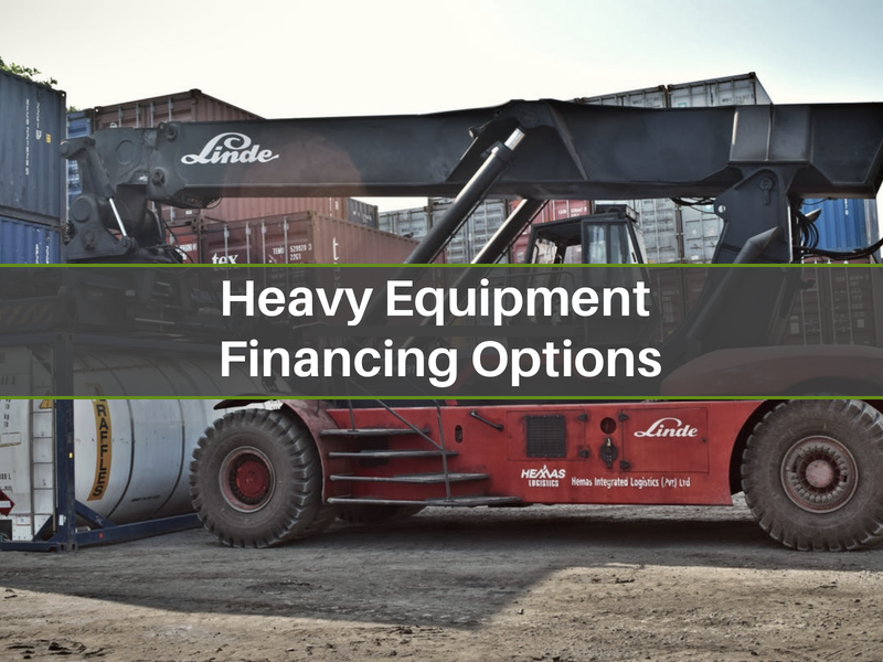 Heavy Equipment Financing Options with background image of boom lift.