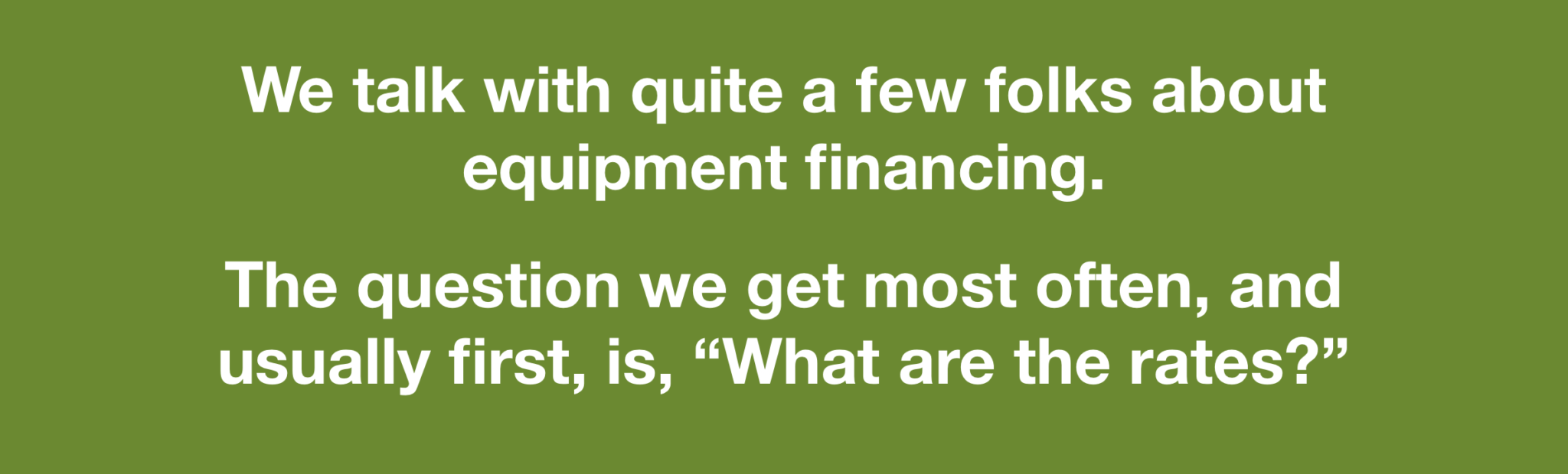5 Most Important Variables that Determine Equipment Finance Rates